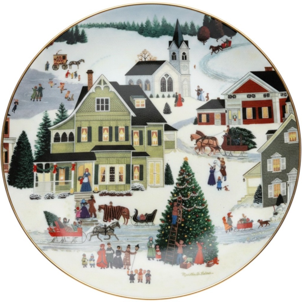 Artaffects Martha B Leone Christmas on Main Street 8" Collector Plate 1992